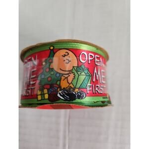 Charlie Brown Ribbon "Open Me First" 1 1/2" X 9 Ft 100% Polyester NW 9172